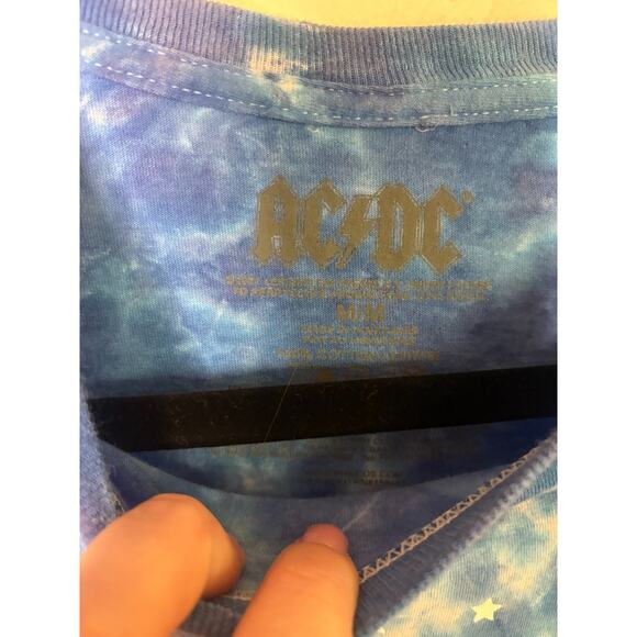 AC/DC Women's Tie-Dye Crop T-Shirt Medium 4-8 - Picture 2 of 3
